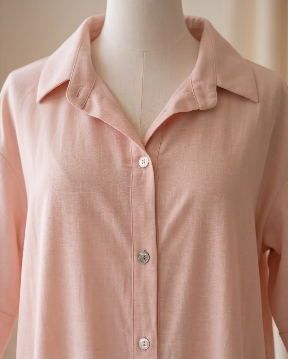 Linen co-ord set in a delicate Blush Pink