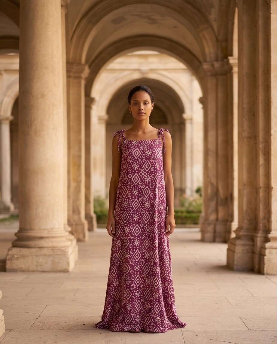Floor-length Batik dress
